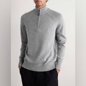 Kit and ace merino wool medium Men's Grey Zip-Neck Sweater